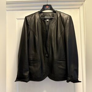 NWOT Talbots Supple Black Leather Jacket